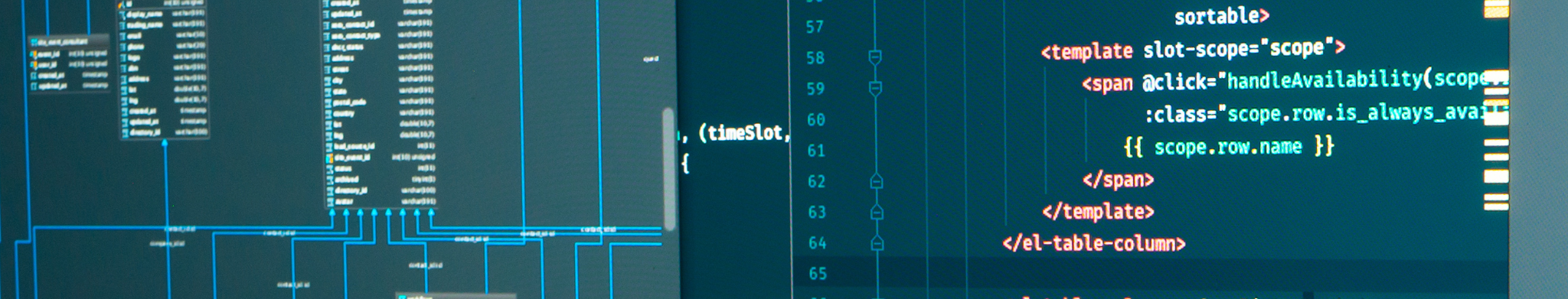 Decorative banner showing technical code.