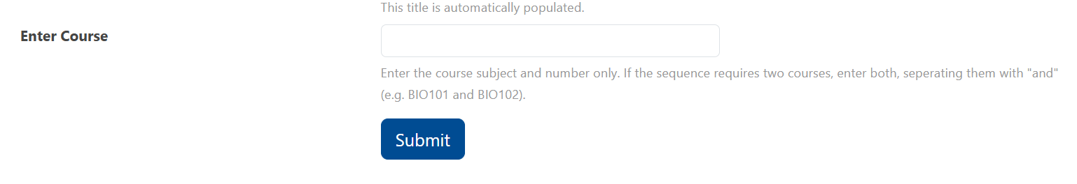 Instructions on how to add a new core course