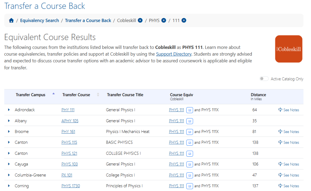Screenshot showing results of the Transfer Back feature.