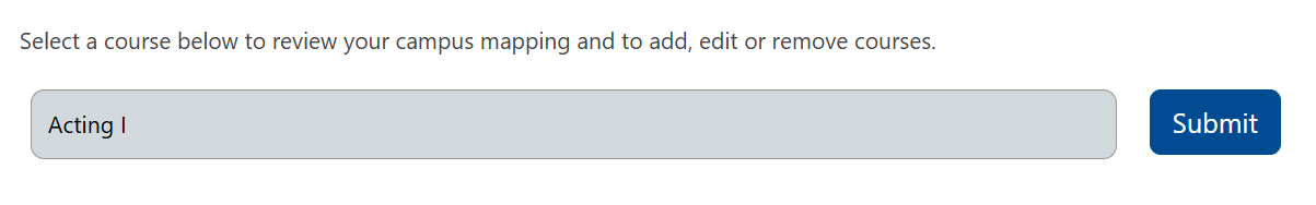 Core Course Drop-down menu