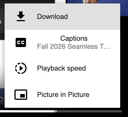 A screenshot showing how to enable on-screen captioning.